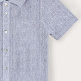 Buttoned knit shirt - light blue