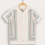 Retro Crochet Knit - Navy