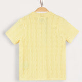 Button-down knit shirt - yellow