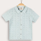 Button-down knit shirt - mint