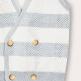 Knitted vest with buttons - light blue