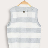 Knitted vest with buttons - light blue
