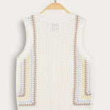 Retro Crochet Vest - Blue