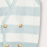 Knitted vest with buttons - mint