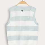 Knitted vest with buttons - mint