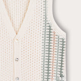 Retro Crochet Vest - Navy