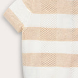 Checkered knit shirt - beige