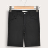 Pocket Button Pants - Black