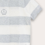 Checkered knit shirt - light blue