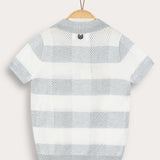 Checkered knit shirt - light blue