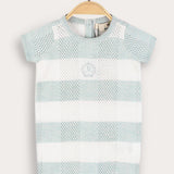Checkered Knit Overalls - Mint