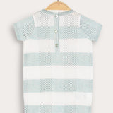 Checkered Knit Overalls - Mint