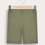 Pocket button pants - green