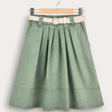 Denim skirt - green