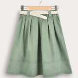 Denim skirt - green