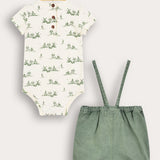 Set: Printed shirt + jeans - green