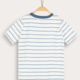 Diagonal Striped T-Shirt - Blue
