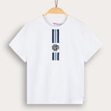 Embroidered T-shirt - White/Blue