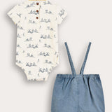Set: Printed shirt + jeans - blue