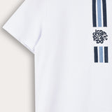 Embroidered T-shirt - White/Blue