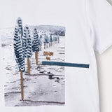 Model shirt with print - blue 