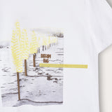Model shirt with print - yellow 