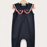 Sailor Collar Jumpsuit - Navy