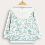 Provence Print Hoodie - Mint