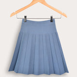 Pleated knit skirt - blue