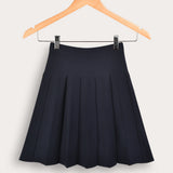 Pleated knit skirt - Navy