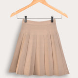 Pleated knit skirt - beige
