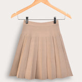 Pleated knit skirt - beige