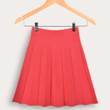 Pleated knit skirt - pink