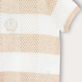 Checkered knit set - beige