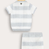 Checkered Knit Set - Light Blue