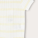 Baby set in braided knitwear with stripes - yellow