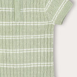 Baby set in braided knitwear with stripes - black
