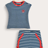 Striped Baby Romper Set - Blue 