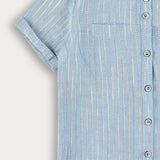 Striped button-down shirt - light blue