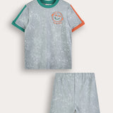Short Sleeve Pajama Set - Gray