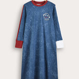 Long Sleeve Cotton Pajamas - Blue