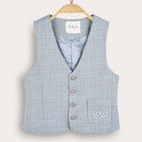 Linen vest - blue