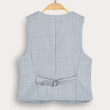 Linen vest - blue