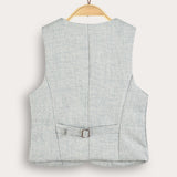 Linen vest - gray
