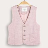 Tailored fabric vest - pink