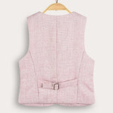 Tailored fabric vest - pink