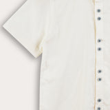 Double-breasted linen shirt - blue