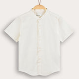 Double-breasted linen shirt - beige