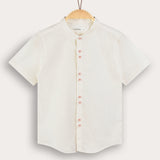 Double-breasted linen shirt - pink