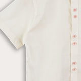 Double-breasted linen shirt - pink
